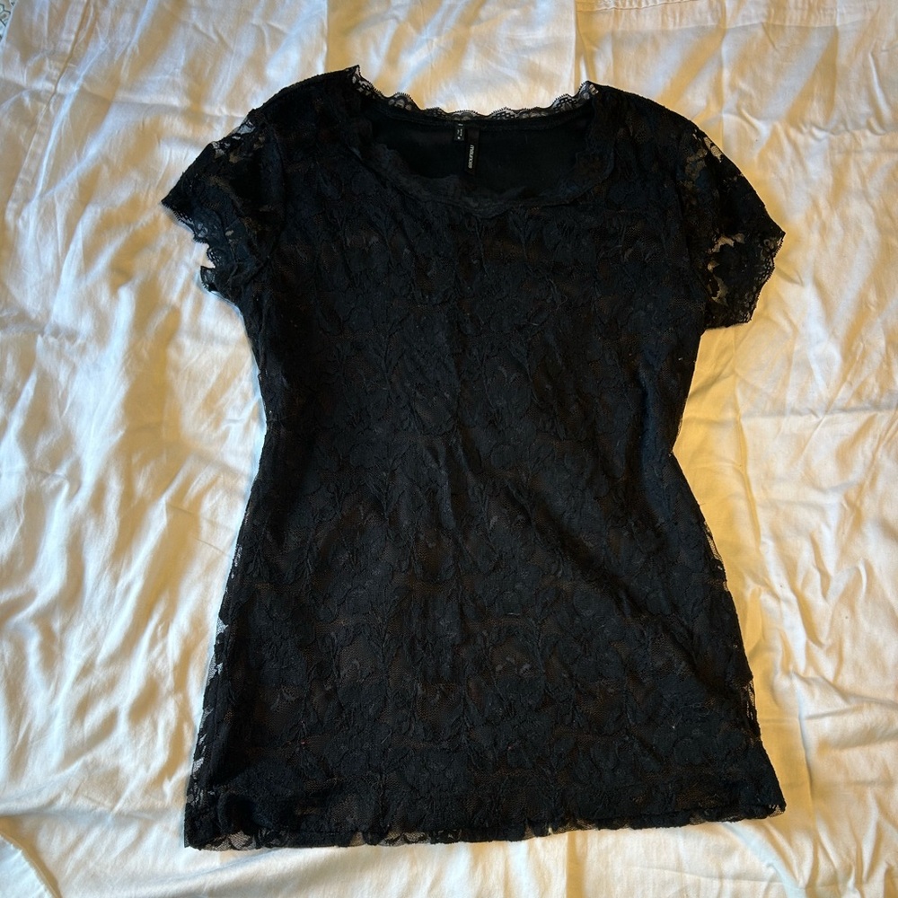 Black lace tshirt